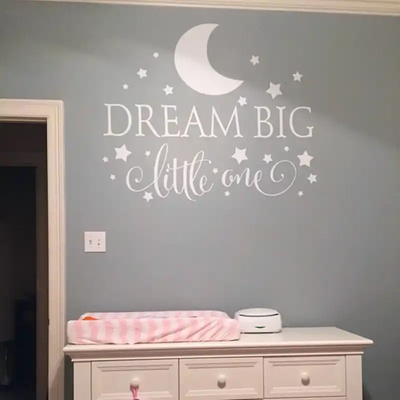 Dream Little One Quotes Wall Decal Nursery Sticker Baby Wall Decal Nursery Sticker