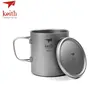 Keith Pure Titanium Double Wall Water Mugs Titanium Lid With Folding Handles Drinkware Outdoor Camping Cup Ultralight Travel Mug ► Photo 2/6