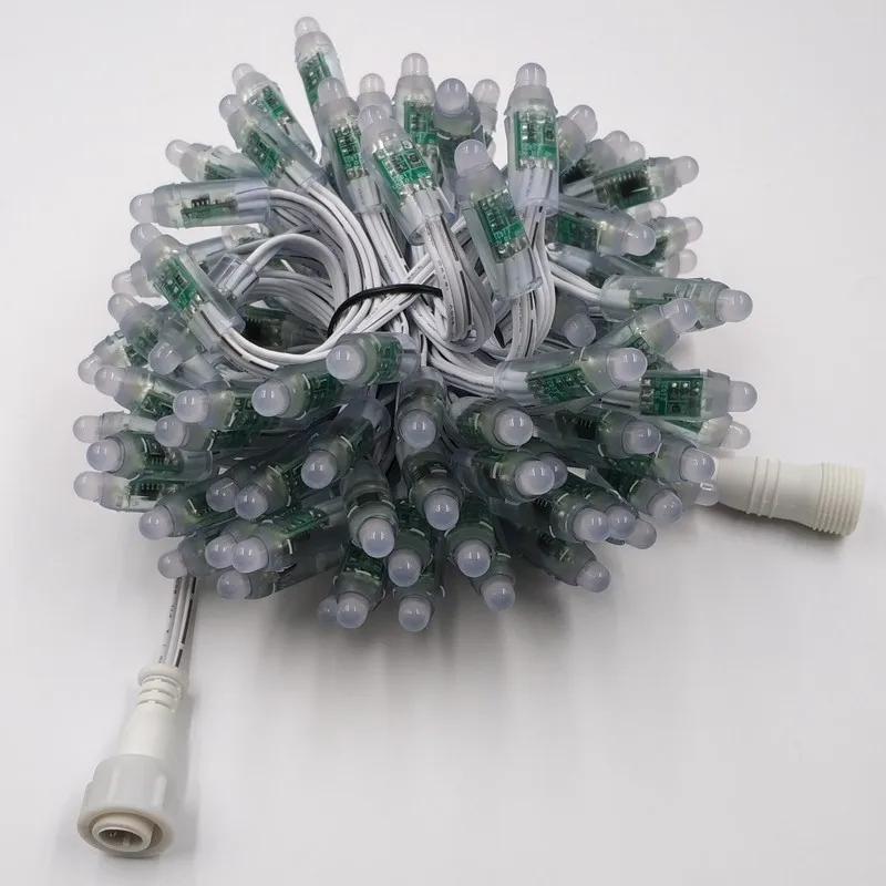

18awg 100pcs/string DC12V Smart WS2811 Bullet led pixel ip68 WHITE wire with bare wire/JST/13.5mm/18.5mm/xconnect connectors