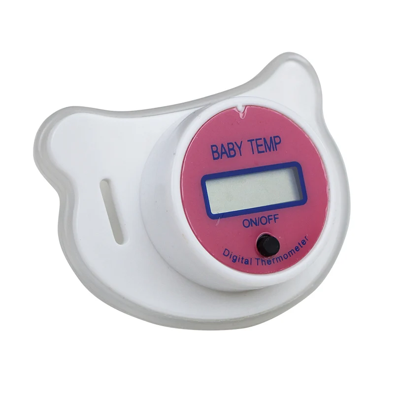 Детский цифровой термометр для сосков, медицинская силиконовая соска, ЖК-дисплей, Детский термометр, безопасный для здоровья, термометр для детей - Цвет: Розовый