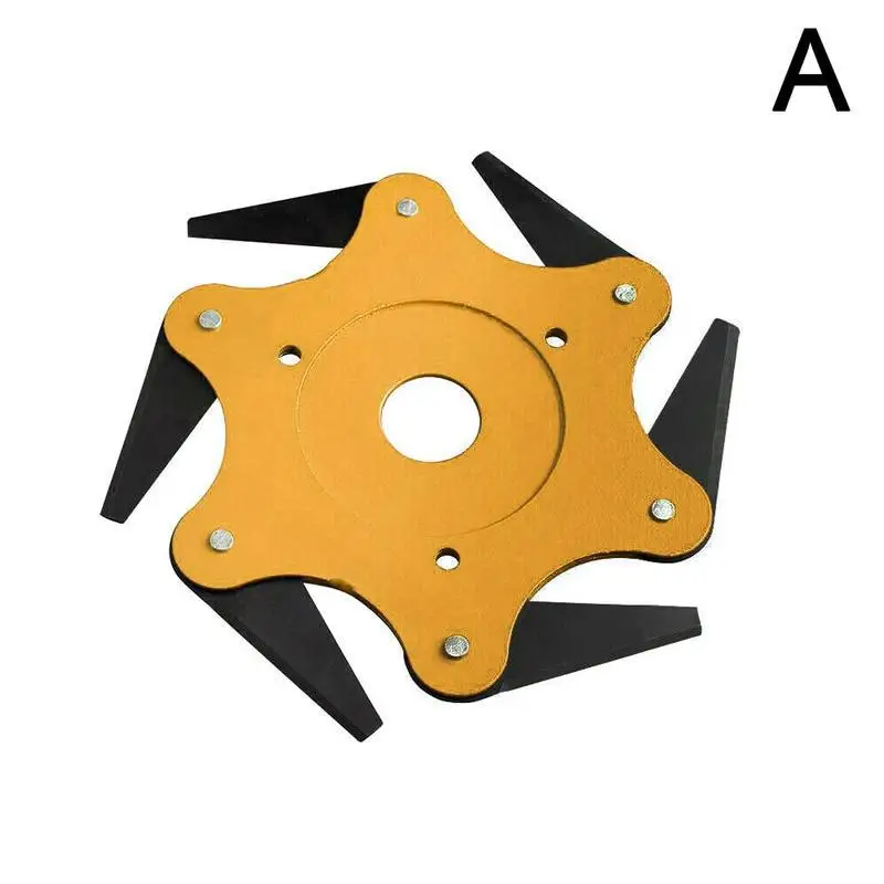 6 стальные бритвы Триммер лезвие бритвы 65mn кусторезка изголовье газонокосилка травяной Пожиратель триммер головная щетка - Цвет: Yellow
