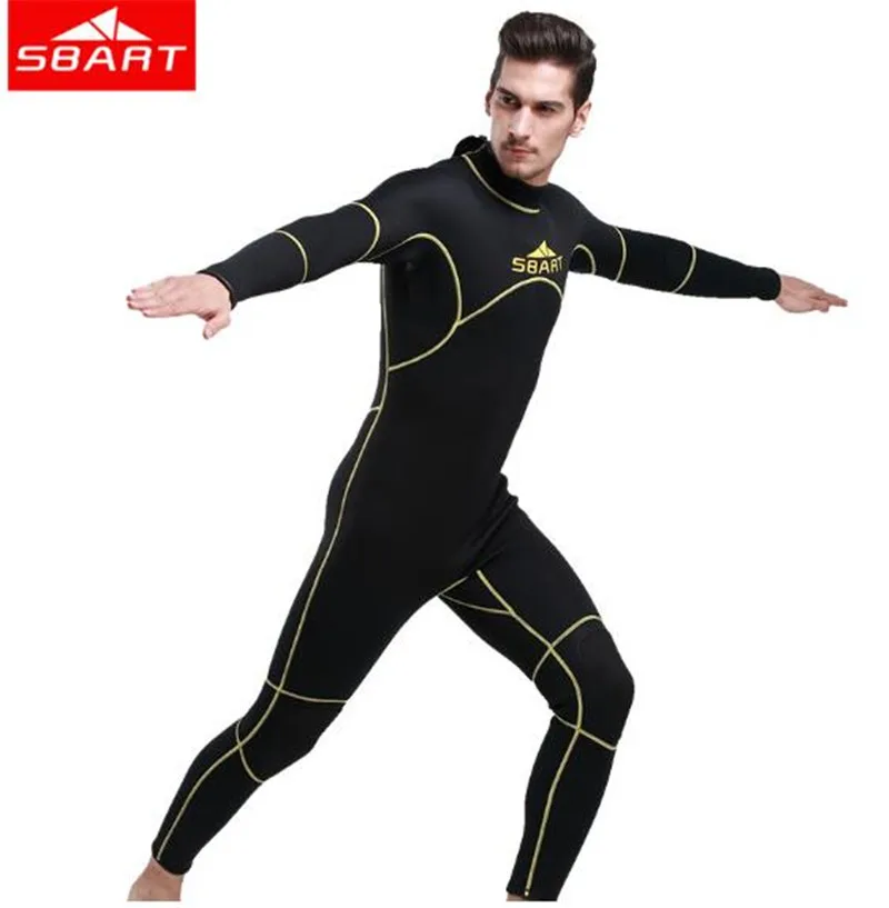 

SBART 3MM Neoprene Wetsuit Men's One Piece Swimwear Full Body Wetsuit For Swimming Scuba Diving Surfing Spearfishing
