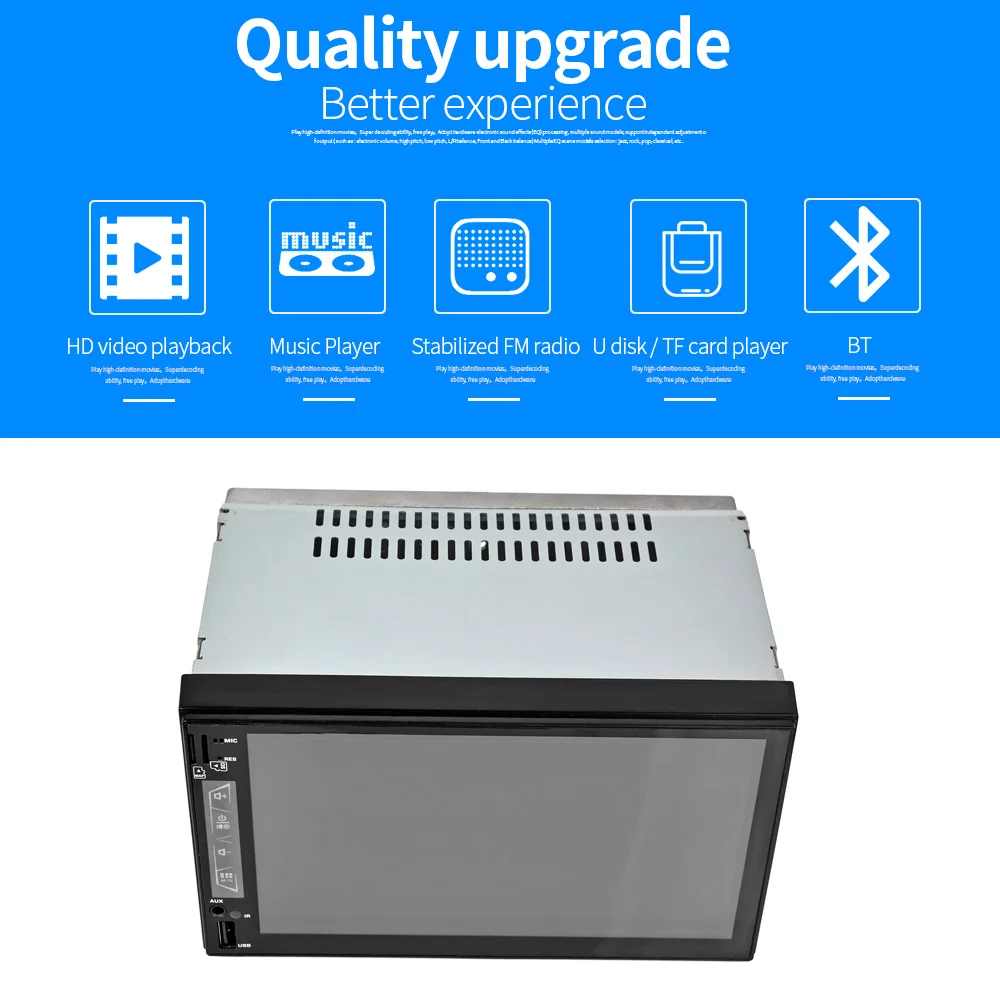 Best LaBo 2 DIN 6.95 Inch HD In Dash Car Touch Screen Bluetooth Stereo MP4 MP5 Hands Free HD 1080P Rear View Camera Car Radio Player 1