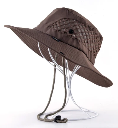 Шляпа женская летняя Солнцезащитная шляпа для мужчин, Панама, женская летняя кепка с широкими полями, УФ-защита, ушанка, дышащая сетка, bone gorras, Пляжная шапка для мужчин - Цвет: Brown P02