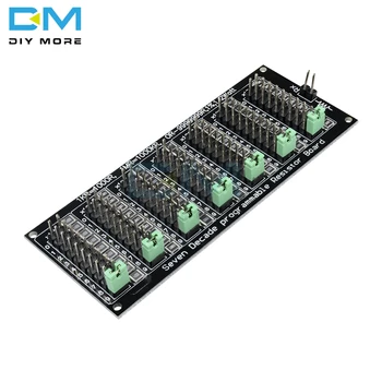 

Seven Decade Programmable Resistor Resistance Board Module 1R - 9999999R Step 1R 1% 1/2 Watt jumper caps 200v