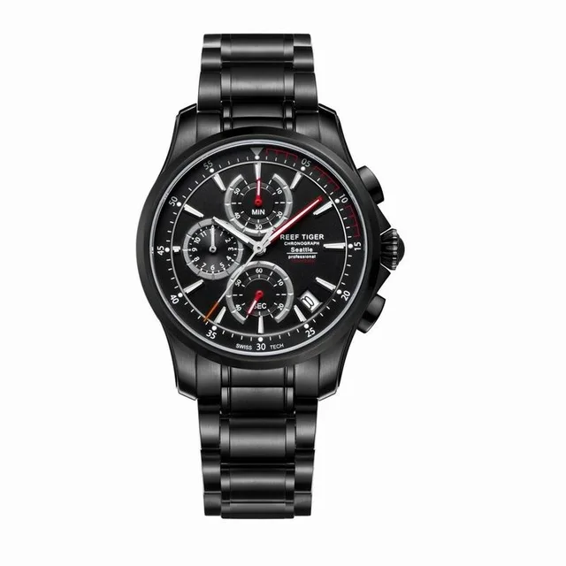 Риф Тигр Сиэтл сериер RGA1663 мужские спортивные кварцевые часы с хронографом и датой повседневные секундомеры с супер люминесцентным
