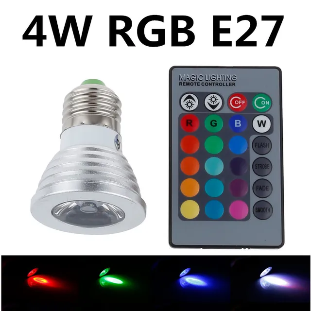 10 STKS RGB LED Lamp 4 W E27 E14 spotlight lamp 16 Kleur veranderen ... 10 STKS RGB LED Lamp 4 W E27 E14 spotlight lamp 16 Kleur veranderen ...