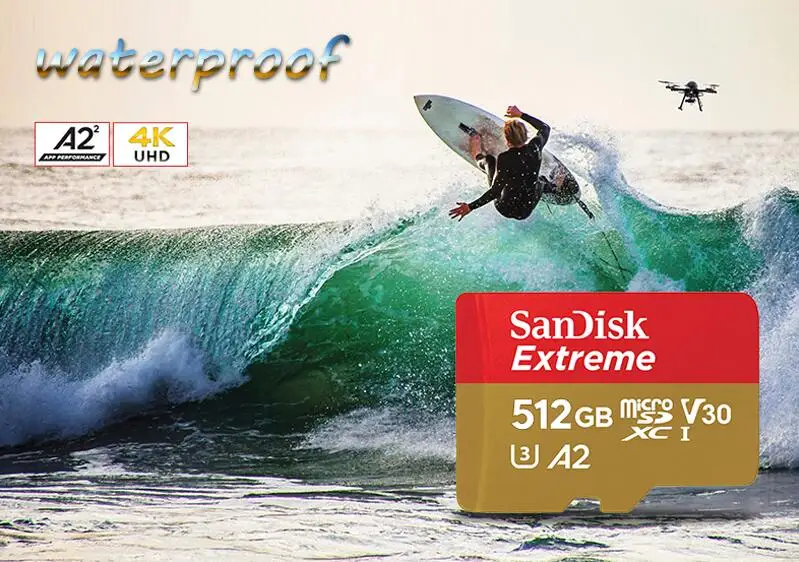 Sandisk Extreme UHS-I карта Micro SD карта памяти Высокоскоростная память micro SD A2 A1 V30 U3 Flash 128 ГБ 256 ГБ 64 ГБ 512 ГБ