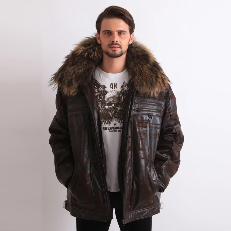 European Style Fashion Plus Size Mens Winter Coffee Nubuck