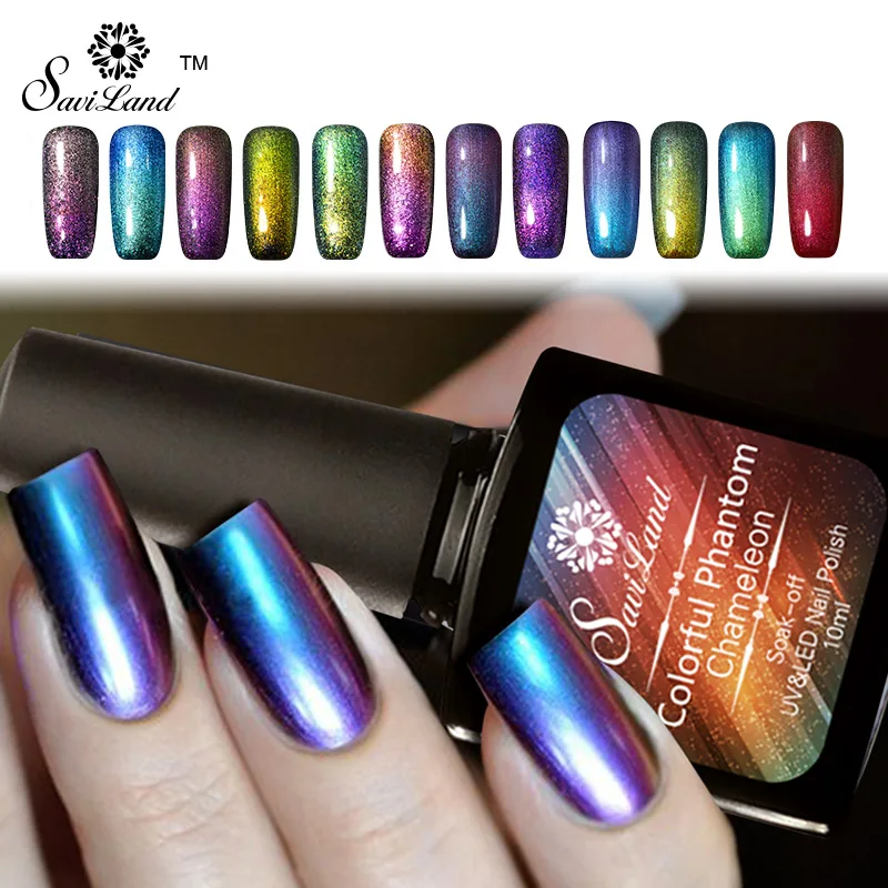 Saviland 10ml Chameleon Glitter Colorful Phantom Uv Led Gel Saviland 10ml Chameleon Glitter Colorful Phantom Uv Led Gel Varnishes Long Lasting Soak Off Mood Change Nail Polish In From Beauty Health