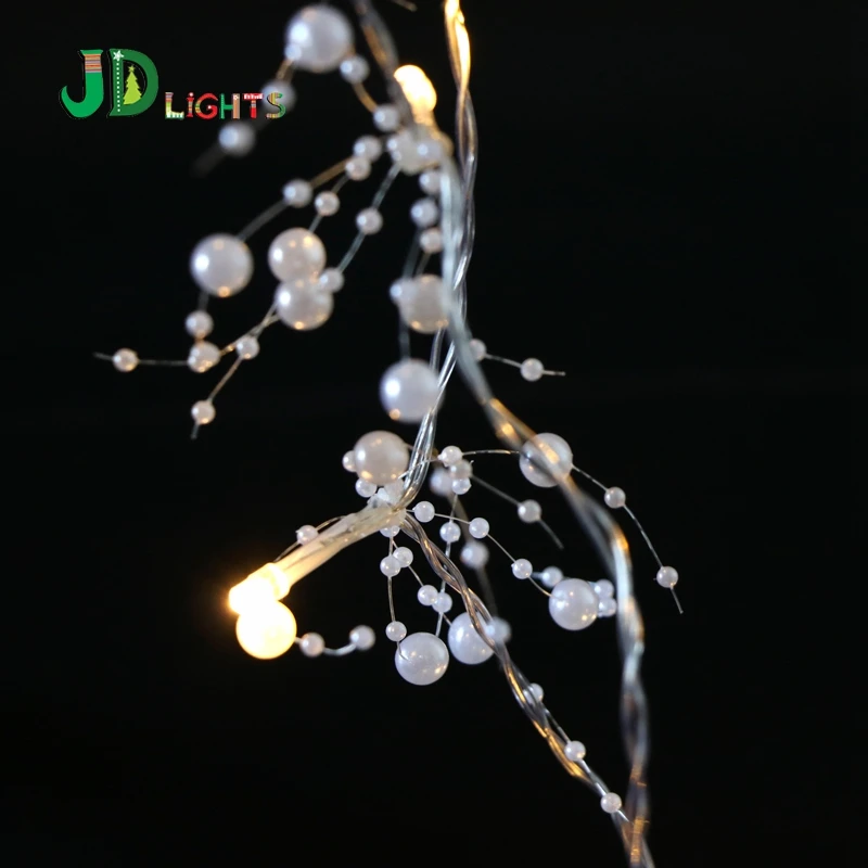 Pearl Bead Fairy String lights 10 led garlands holiday Global Christmas