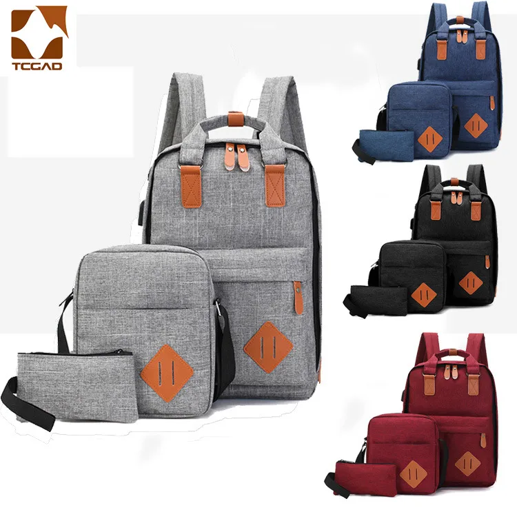 

TCGAD 3pcs/Set Backpacks Unisex Travel Nylon Backpacks Teen Shoulder School Bags Clutch Bags For Men Women 2019 Mochila Feminina
