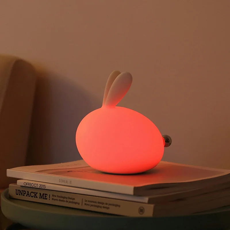 3 жизни RGB кролик светодиодный ночной L USB Перезаряжаемый мультфильм сенсорный для