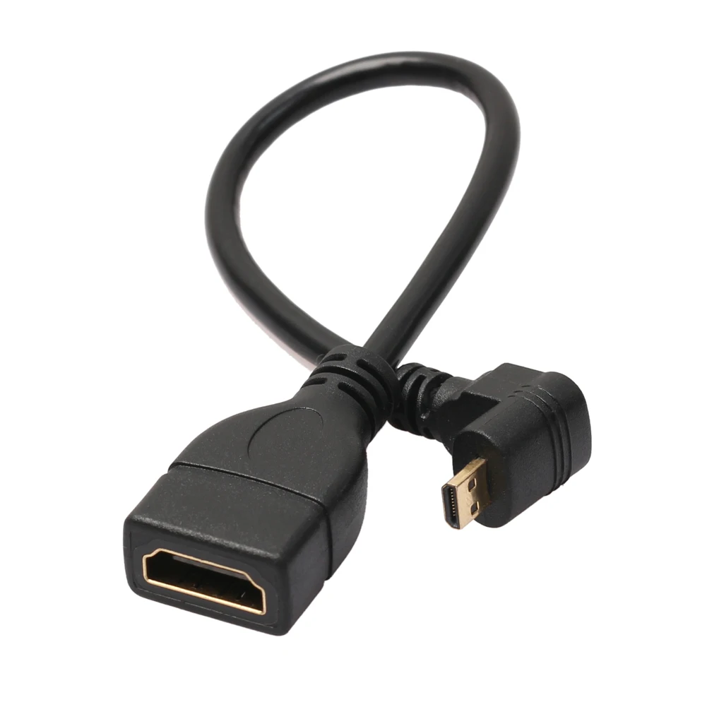 2Pcs 90 Degree Micro HDMI Male C Type to HDMI Female Angle Gold Plated
