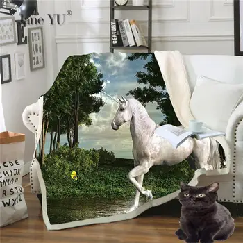 

JaneYU Double Thickened Blanket 3d Digital Printing Cotton Furry Blanket Sofa Cover Blanket Lazy Blanket Customization
