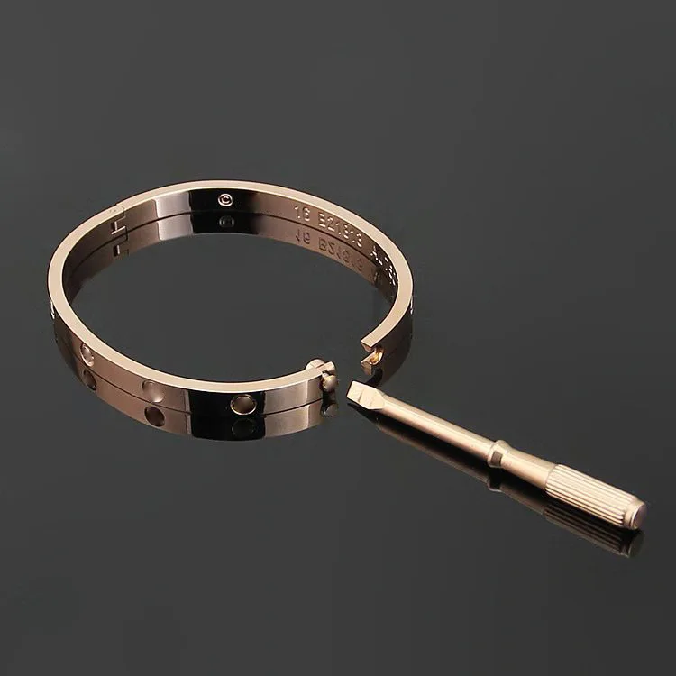 

High quality Titanium Steel Screw 4MM carter Bracelets For Female Male wedding Bracelets with screwdriver and red bag