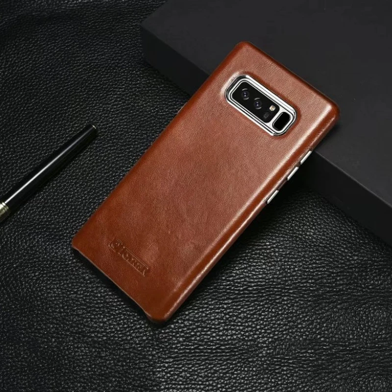 ICarer для Samsung Note 8 чехол Роскошный брендовый Винтажный чехол из натуральной кожи+ жесткий противоударный защитный чехол для телефона
