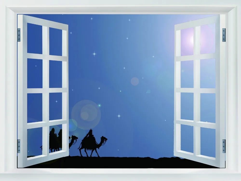

Desert Stars Camels Minimal HUGE GIANT Fake Windows Decor canvas Posters FW00208