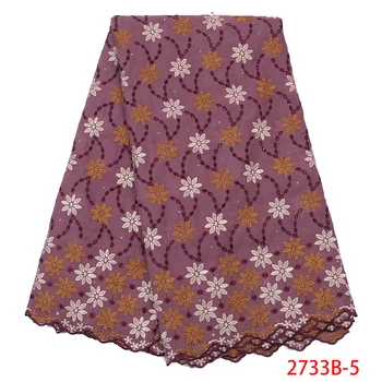 

Latest African Dry Cotton Lace Nigerian Lace Fabrics Swiss Voile Lace In Switzerland With Stones High Quality 5Yards GD2733B-5