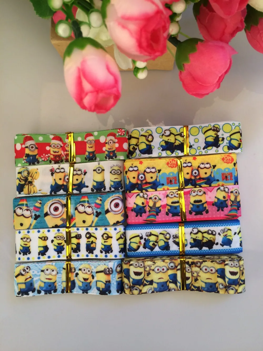 

NEW 22/25mm 5yards mixed style minions hairbow Ribbon Set Randoming shipping