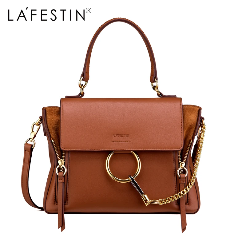 

LAFESTIN Women Handbag Vintage Round Circle Metal Chain Tote-handle Bag High Quality Shoulder Crossbody Bags bolsos mujer