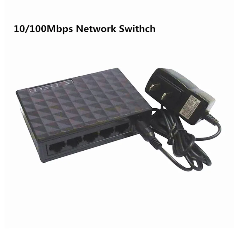 

10/100Mbps Network Switch Mini 5 Ports POE Fast Ethernet Switch Hub Plastic Desktop High Performance Smart Adapter