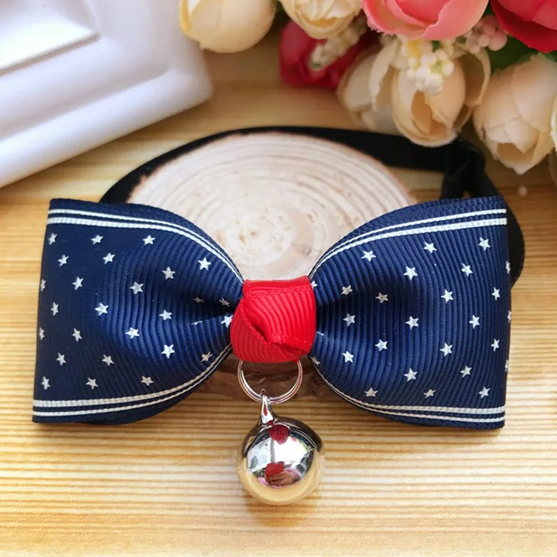 

1Pc Fashion Hot Sales Multi Colors Lovely Bow Cats Dog Tie Dogs Bowtie Collar Pet Supplies Bell Necktie Collar