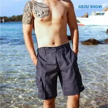 Gsou snow Branded men’s beach shorts high quality Boardshorts quick drying sufing swimwear Men’s Fitness Jogger gym Sweatpants
