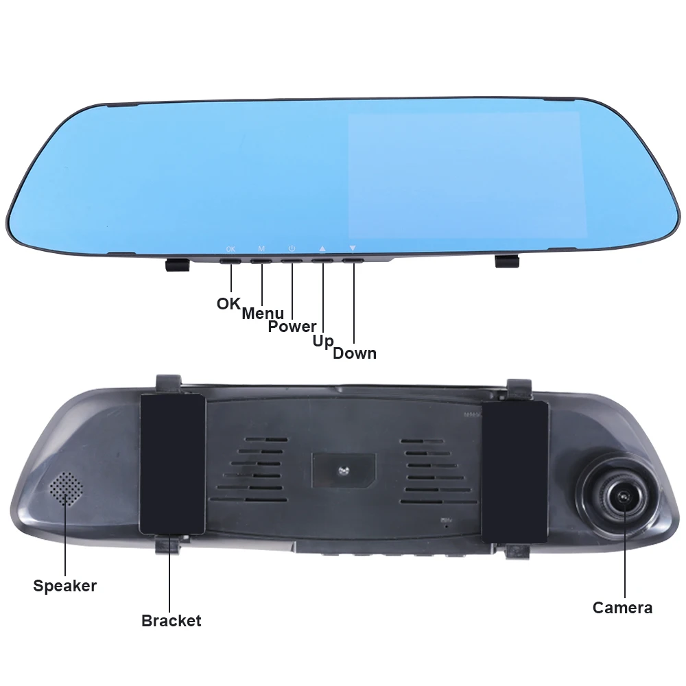 Видеорегистратор 5 дюймов с двумя объективами и камерой заднего