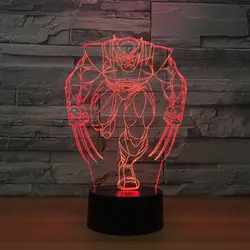Wolverine 3D светодиодный светильник 7 цветов ночника для детей сенсорный USB Таблица Lampara лампе сна Ночная сзади школьников подарок