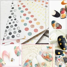 3D наклейки для дизайна ногтей, золотистые, черные, цветные, круглые, геометрические наклейки для ногтей, s, клейкие слайдеры, стикеры, Звездные лунные стикеры Z0160