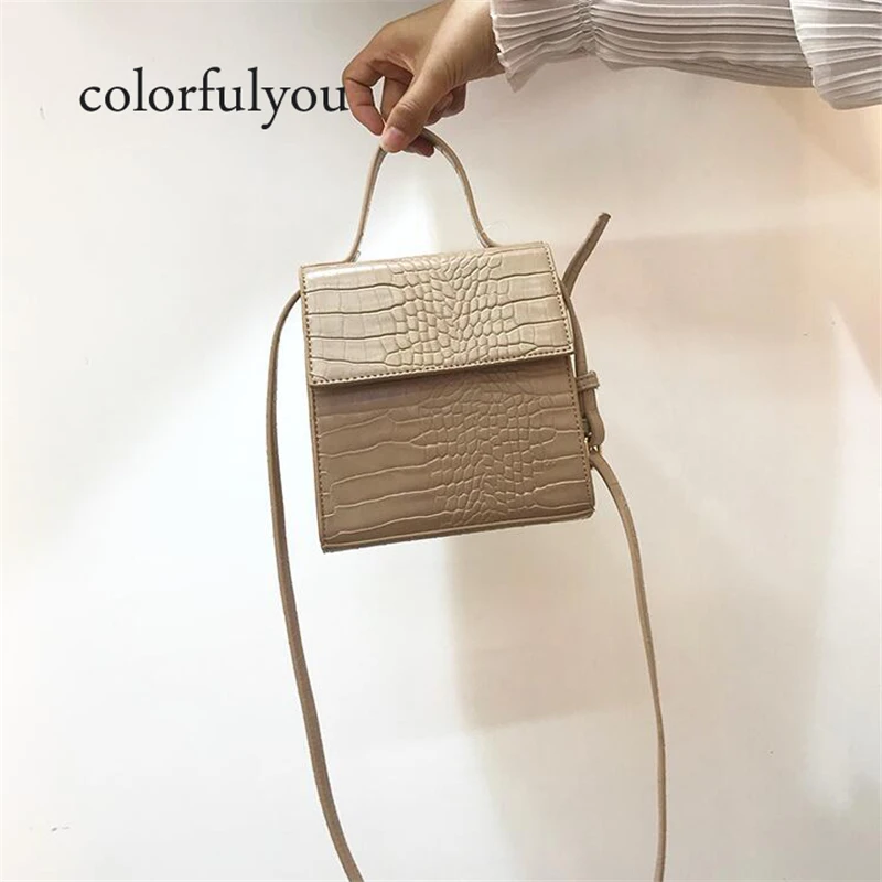 

Korean style crocodile handbag for women small PU leather Shoulder Bag new 2019 Girl Fashion Vintage Buckle Flap Crossbody bag