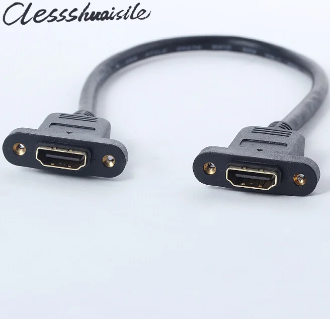 1.4V HDMI A Type Fmale to HDMI Female Extension Cord Screw Holes Lock