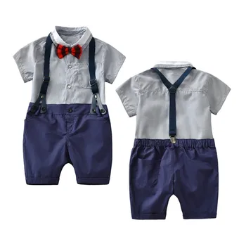 

Baby Boy Clothing Sets Infants Newborn Boys Clothes Shorts Sleeve Tops + Overalls 2PCS Outfits Summer Fashion Bebes Clothing