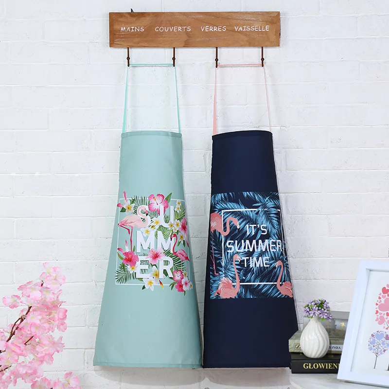 

New Creative cartoon Flamingo 3D printing apron unisex Sleeveless Overclothes kitchen cooking aprons for women Custom pinafore