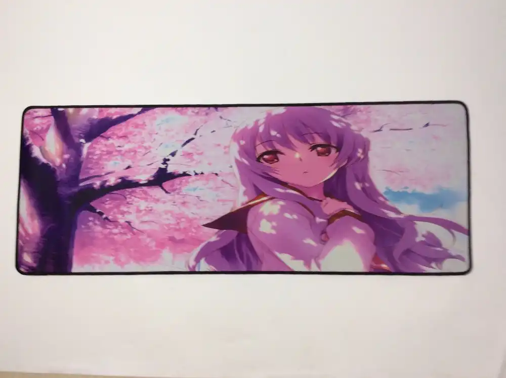 Yuzuoan Anime Fille Sakura Arbre étendu Tapis De Souris De Jeu Xxl Bords Cousus Imperméable En Caoutchouc Grand Tapis De Souris Tapis De Clavier