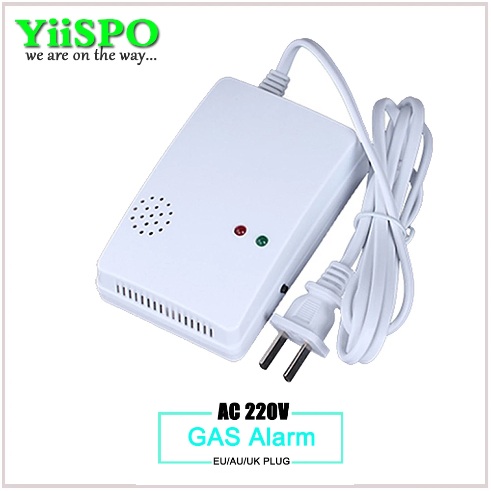 YiiSPO 독립 가연성 가스 경보 석탄 천연 가스 누출 감지기 센서 홈 안전 무료 배송 EU AU 플러그