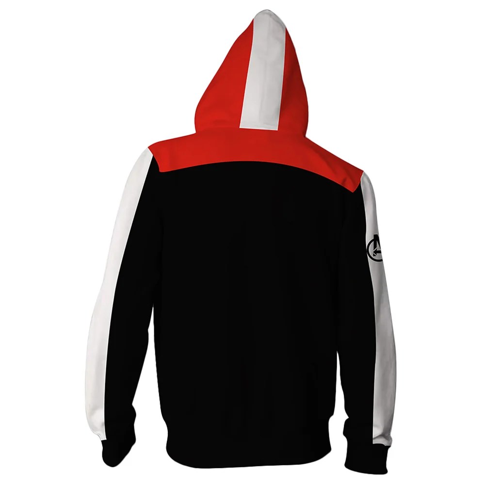 Avenger's Endgame Hoodie Quantum Realm Suit 3D Print Zip Up Jacket Sweatshirt For Adults