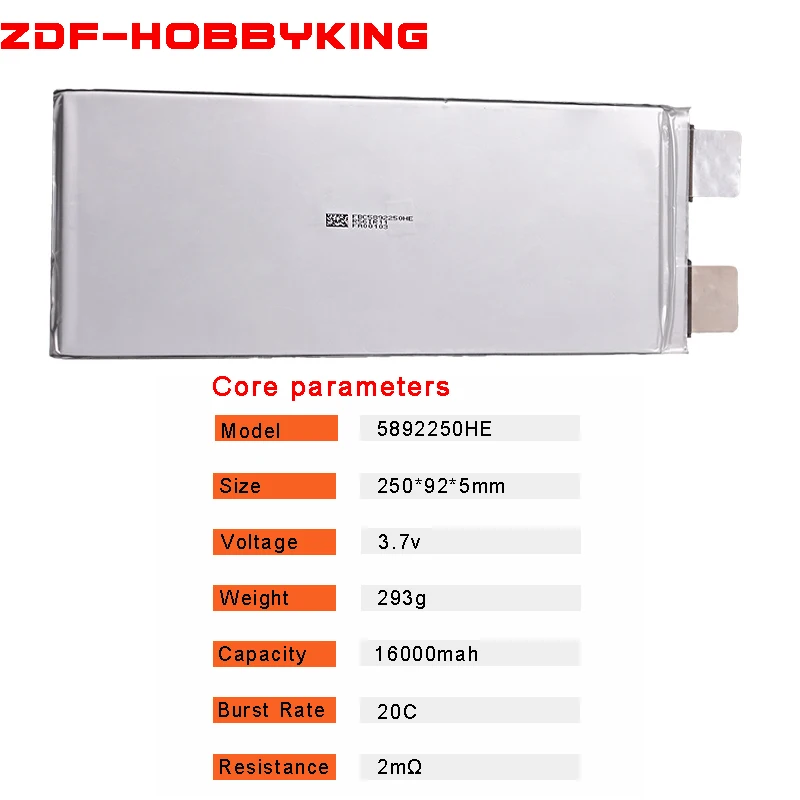 ZDF Lipo Батарея ячейки 3 7 В 16000 мАч 20C для DIY 2 S 4S 6 RC самолет Heliopter Quadcopter Drone | Игрушки и