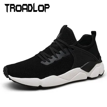 

Troadlop Men's Black Mesh Sneakers Summer Casual Flats Loafers Shoes Male Walking Shoes