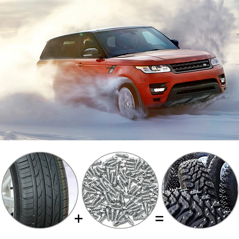 100Pcs Set Anti Slip Car Snow Tire Spikes 12mm Car Tyre Studs Screw Snow Chains Auto