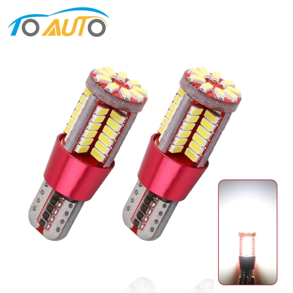 

2pcs T10 LED Canbus W5W LED Bulbs Error Free 12V White Parking Lights Read Door License Plate Auto lamps Car Light 6000K White
