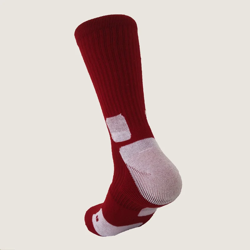 Взрослые баскетбольные носки Велоспорт Хлопок Альпинизм футбол Лыжный Спорт теплые походные мягкие дышащие носки Футбол Спортивные гетры - Цвет: red