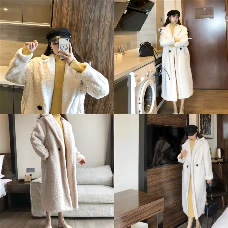 Winter thick teddy coat women high street oversize coats ladies lamb wool coat faux fur coat woman warm jacket overcoat