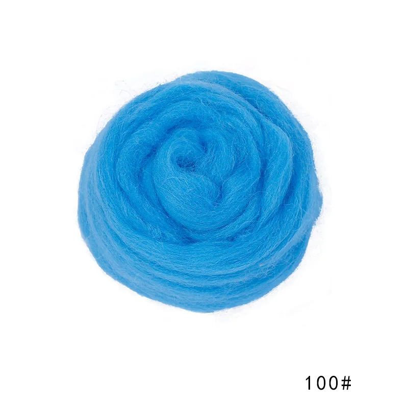 LMDZ 1 шт. 50 г синяя игла для валяния шерсть Натуральная Коллекция мягкое шерстяное волокно для животных швейные проекты кукла рукоделие валяние - Цвет: 100  50g