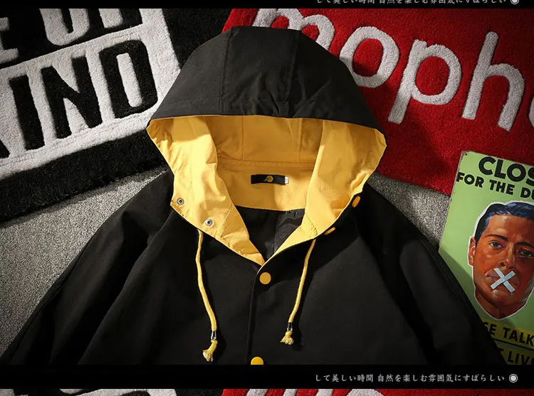 Korean Long Jacket Men Camouflage Hooded Trench Coat Men Spring Street Style Military Trenchcoat  (31)