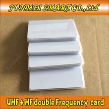 200 шт двойной частоты rfid uhf 860-960 МГц+ ВЧ пассивная бирка 13,56 МГц Пустая карточка из ПВХ