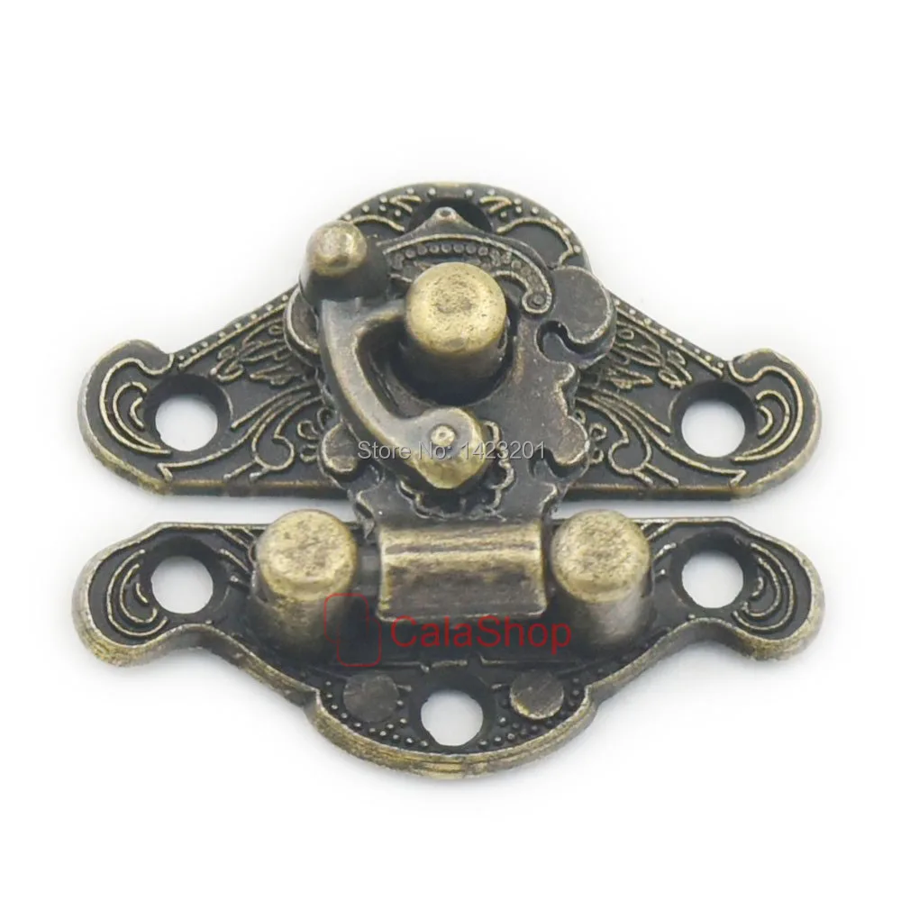 

2 pcs / Lot Box Latch Hook Lock Catch Cabinet Wooden 82mm x 64mm Trunk Suitcase Decorative Jewelry Gift Hasp Furniture Screws
