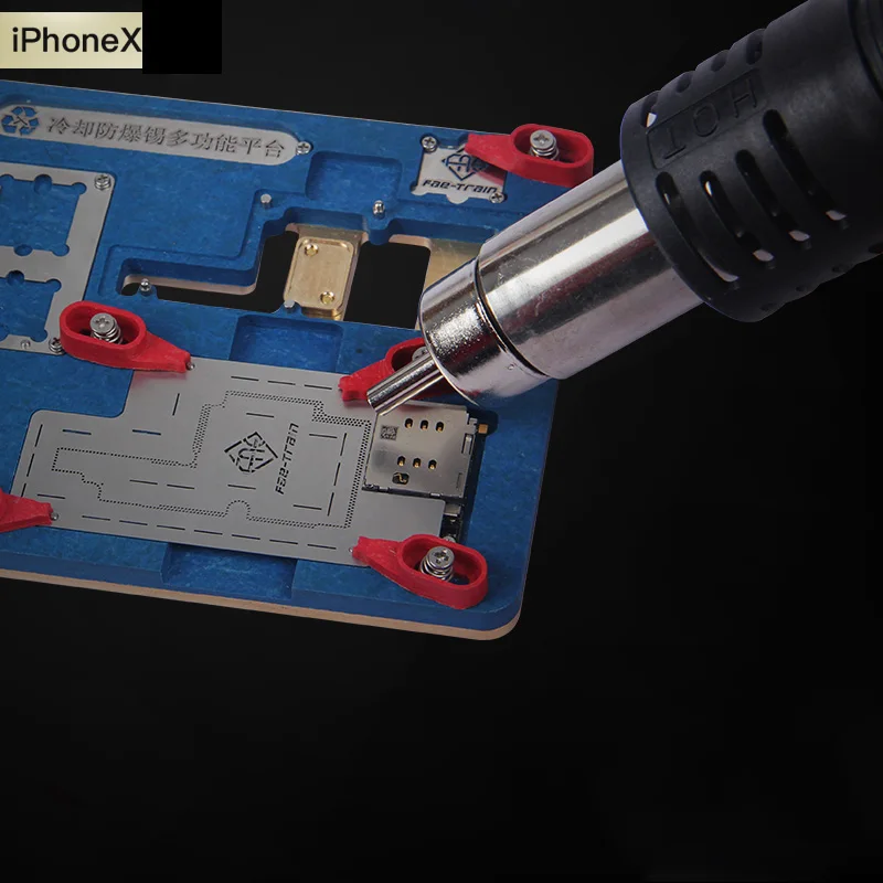 iPhone X материнская плата ремонт PCB Держатель джиг приспособление iPhone X реболлинга охлаждающая платформа с реболлинга трафарет для ЦП протектор