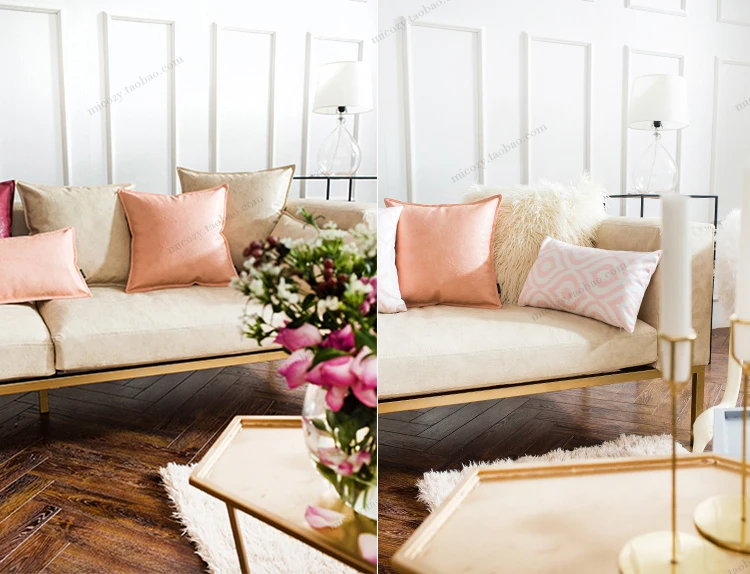 Домашний Декоративный мягкий чехол для подушки из искусственной кожи с застежкой-молнией, 30,45, 50 см
